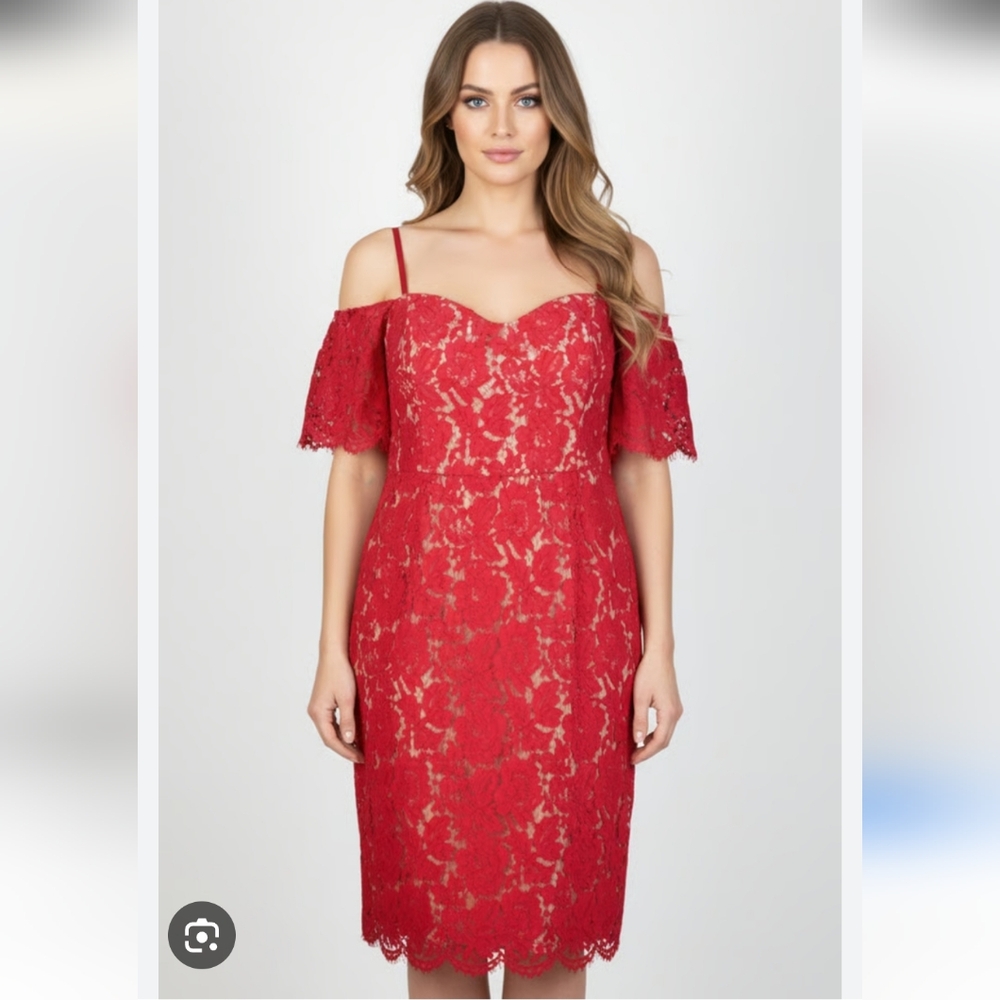 1x Red Lace Off-Shoulder Dress (16)